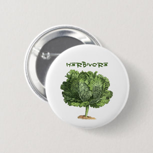 Herbivore Vegan Vegetarian Kale Pin Button