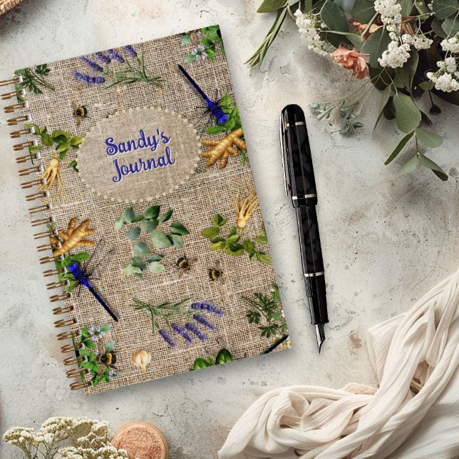Herbs and Beneficials Pattern Custom Summer Notebook (Creator Uploaded)