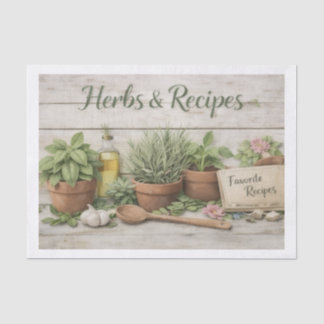 Herbs and Recipes Decoupage Paper