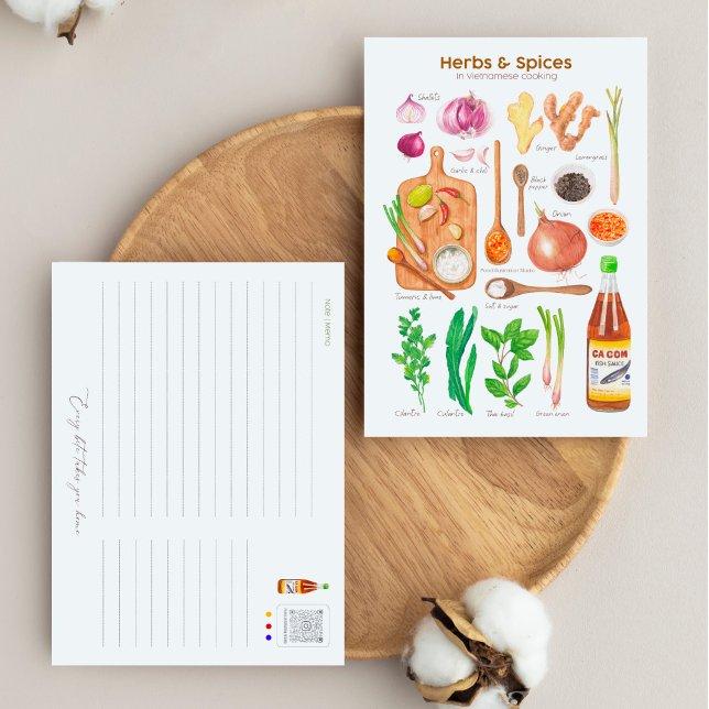 Herbs and Spices in Vietnamese Cooking Postcard (Creator Uploaded)