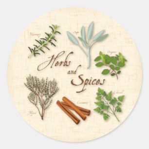 Herbs and Spices Round Sticker