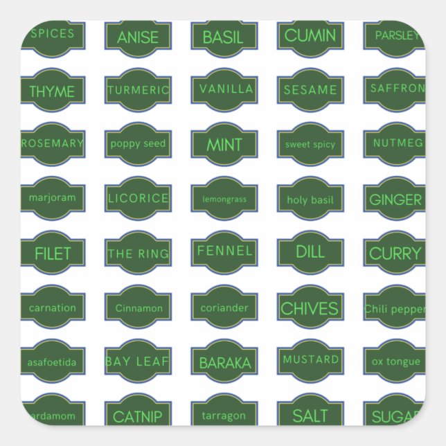 Herbs and Spices Sticker (Front)