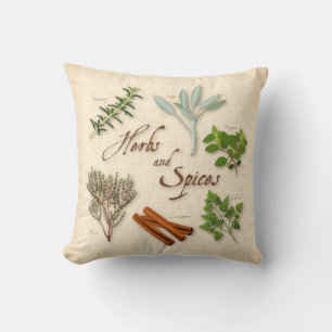 Herbs and Spices Throw Pillow