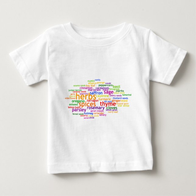 Herbs and Spices Wordle Baby T-Shirt (Front)