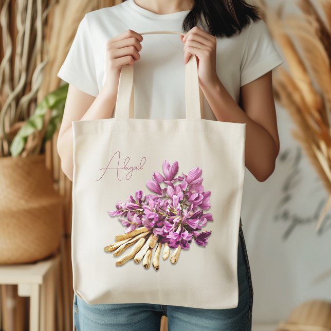 Herbs Astragalus Lavender Flowers Personalised Tote Bag (Creator Uploaded)