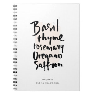 Herbs Brush Typography Notebook