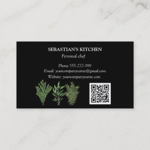 Herbs Culinary Chef Modern Caterer Restaurant  Business Card
