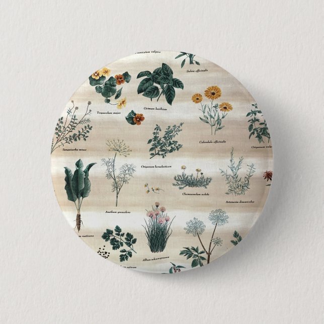 Herbs Plants Flowers 6 Cm Round Badge (Front)