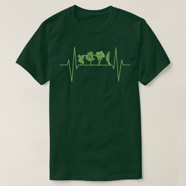 Herbs Plants Heartbeat T-Shirt (Design Front)