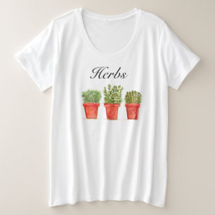 Herbs Rosemary Thyme Sage Greenery Rustic Garden P Plus Size T-Shirt