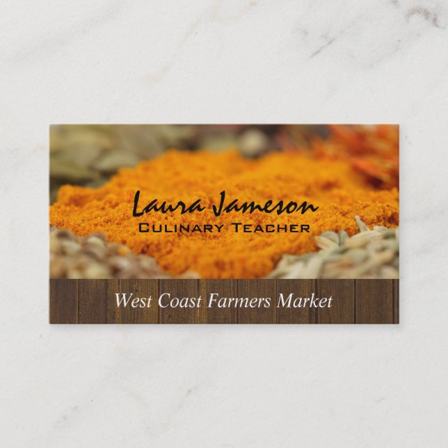 Herbs & Spices Farmers Market Business Card (Front)