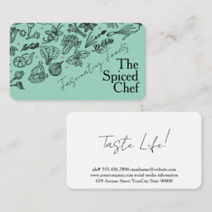 Herbs Spices   Illustrations Hand Drawn   Culinary Business Card