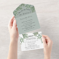 Herbs Watercolor Greenery Sage Green Thyme Wedding