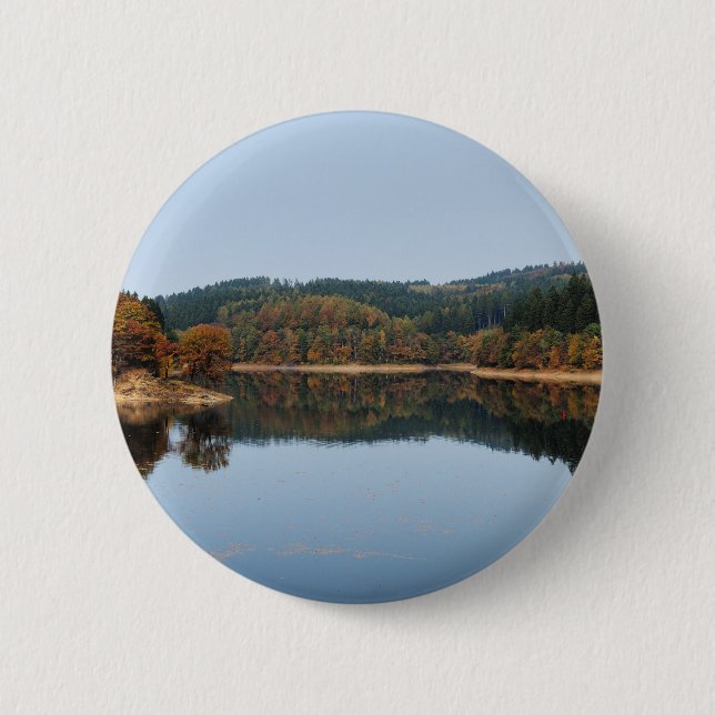 Herbst an der Aggertalsperre 6 Cm Round Badge (Front)