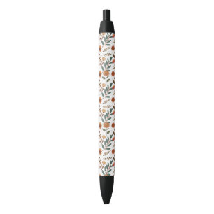 Herbstlicher Blütenflor Black Ink Pen