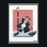 Herchel Singing in the Rain Postcard<br><div class="desc">Move over Gene Kelly!</div>