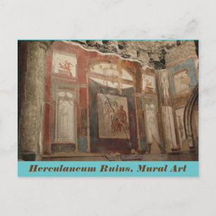 Herculaneum Ruins, Mural Art, Italy Postcard