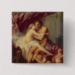 Hercules and Omphale 15 Cm Square Badge