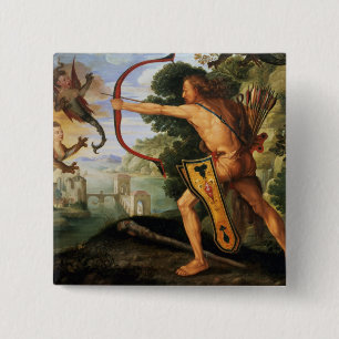 Hercules and the Stymphalian birds, 1600 15 Cm Square Badge