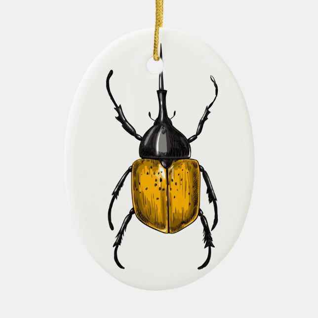 Hercules beetle ceramic tree decoration (Front)