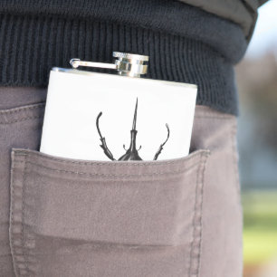 Hercules beetle hip flask