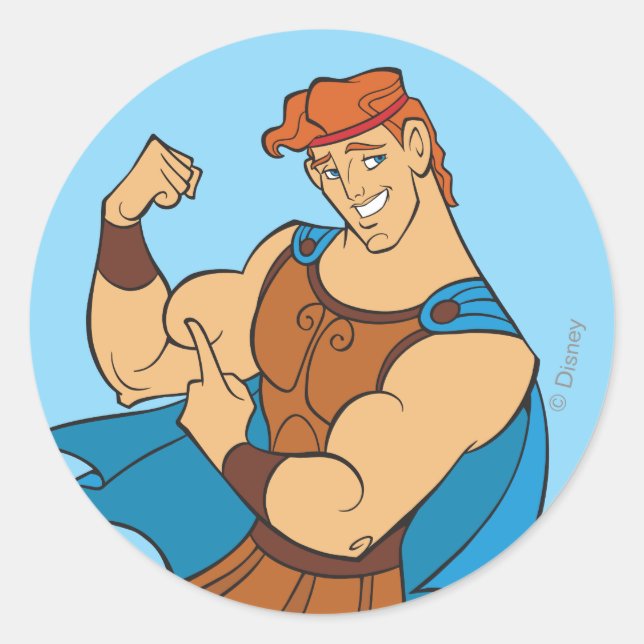 Hercules Bicep Flex Classic Round Sticker (Front)