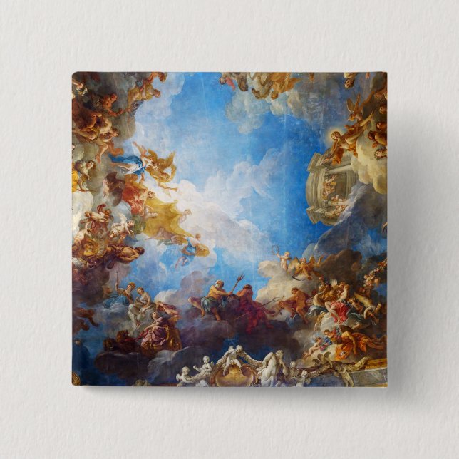 Hercules ceiling painting in Chateau de Versailles 15 Cm Square Badge (Front)