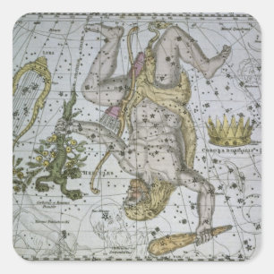 Hercules, from 'A Celestial Atlas', pub. in 1822 ( Square Sticker