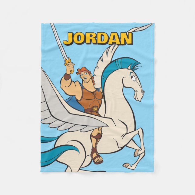 Hercules Riding Pegasus Fleece Blanket (Front)