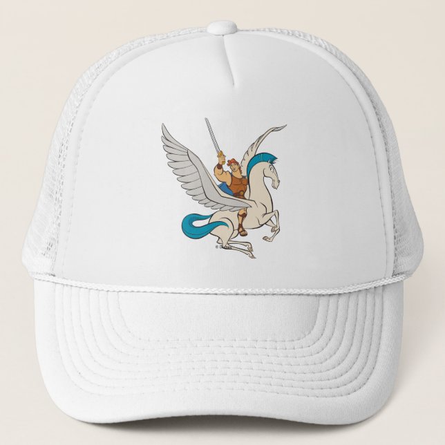 Hercules Riding Pegasus Trucker Hat (Front)