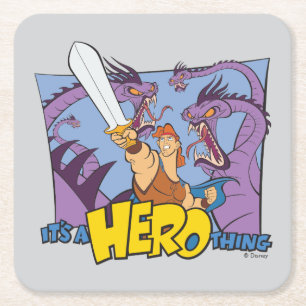 Hercules vs Hydra - It's a HERO Thing Square Paper Square Paper Coaster