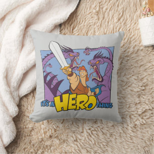 Hercules vs Hydra - It's a HERO Thing Throw Pillow