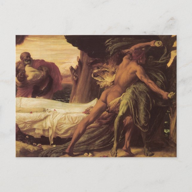 Hercules Wrestling the Lion Postcard (Front)