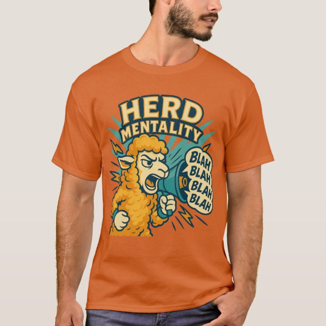 Herd Mentality Sheep Protest T-Shirt (Front)