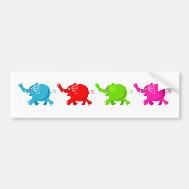 Herd of Elephants Bumper Sticker (Front)