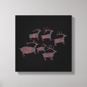 Herd of Elk Petroglyph Canvas Print