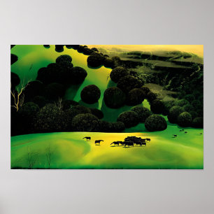 Herd of Horses - Magic Realism  Eyvind Earle Poster