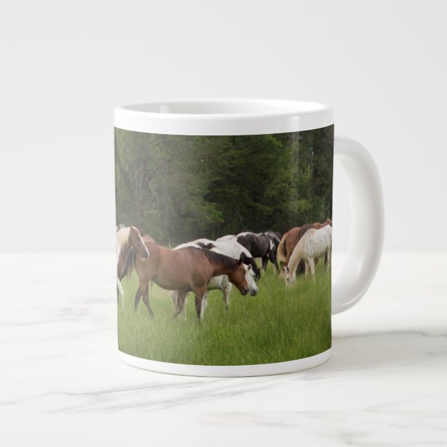 Herd of horses, Tennessee Large Coffee Mug (Front Right)