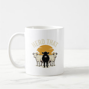 Herd That Funny Cow Vintage Engraving Design Coffee Mug
