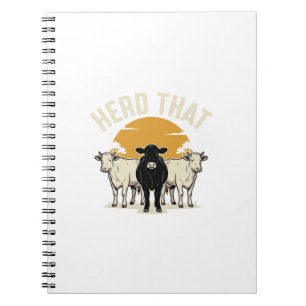 Herd That Funny Cow Vintage Engraving Design Notebook