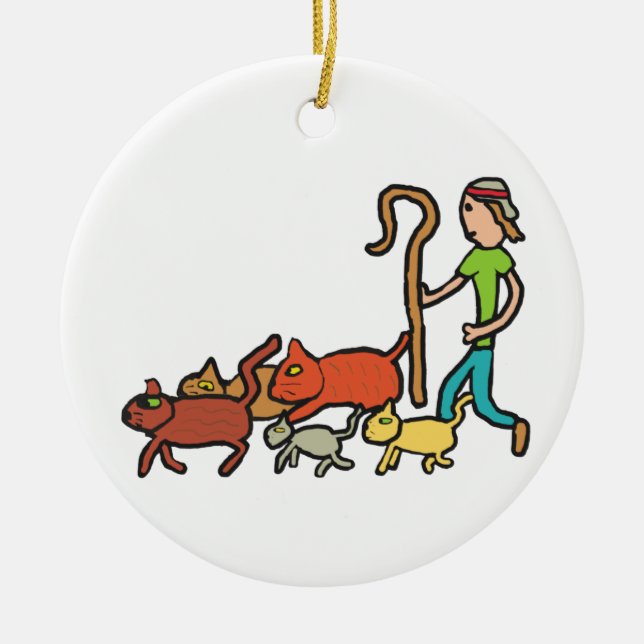 Herding Cats Ceramic Tree Decoration (Front)