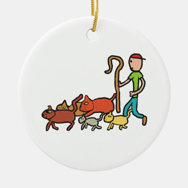 Herding Cats Ceramic Tree Decoration (Front)