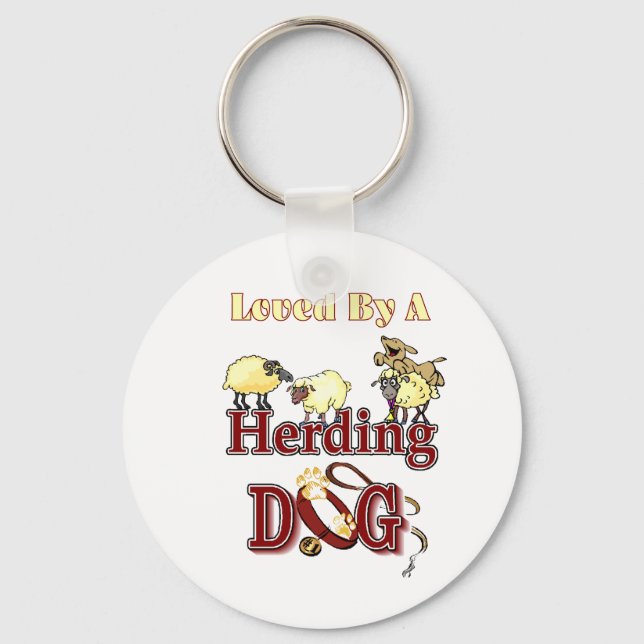 Herding Dog Owners Gifts Key Ring (Front)