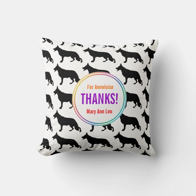 Herding Shepherd Dog pattern Cushion (Front)