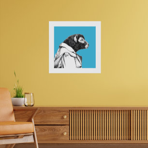 Herdwick Lamb in Trench Coat (Old-School Blue) Poster