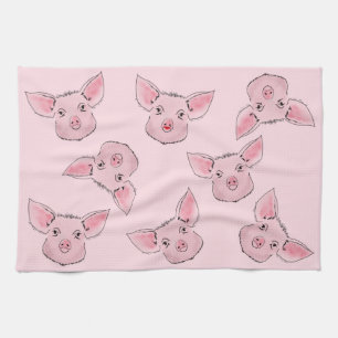 Here a piggy, there a piggy, everywhere a piggy tea towel