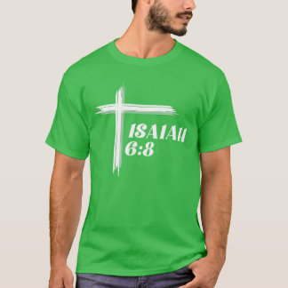 Here am I Send me Christian Cross Print on Front a T-Shirt