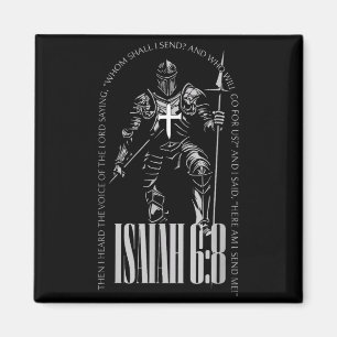 Here am send isaiah 6 8 crusader knights templar magnet