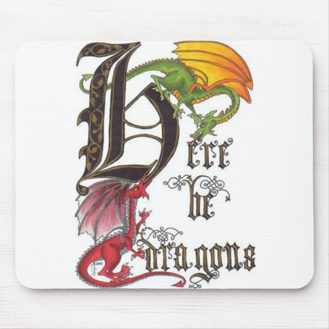 Here Be Dragons Mousepad (Front)