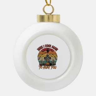 Here Come Again Grim Reaper Halloween Pumpkin_1 Ceramic Ball Christmas Ornament